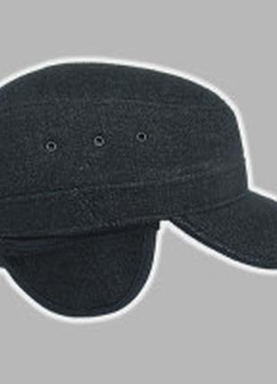 Немка мужская тёмно серая шерстяная с ушками 57