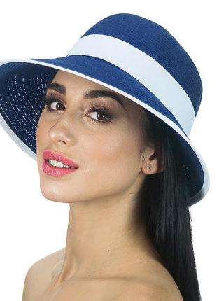 Летняя шляпа с небольшими полями цвет синий