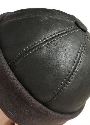 Чоловіча шапка спорт із натуральної овчини коричнева 57-58 60-61