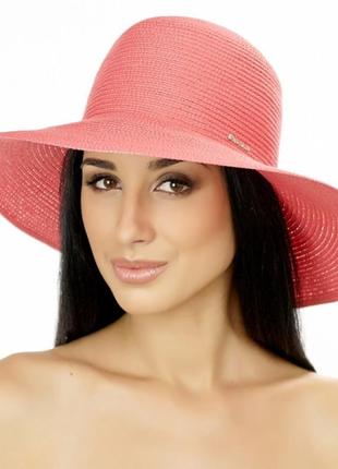 Коралова річна жіноча капелюх поля середньої ширини 10.5 см