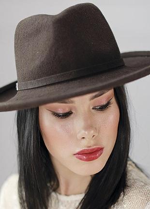 Фетровий молодіжна капелюх з формою туліі під чоловічу колір шоколад