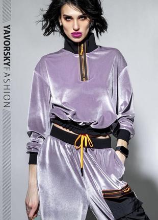 Спортивный молодежный костюм из велюра размеры: s/m, l/x l серый5 фото