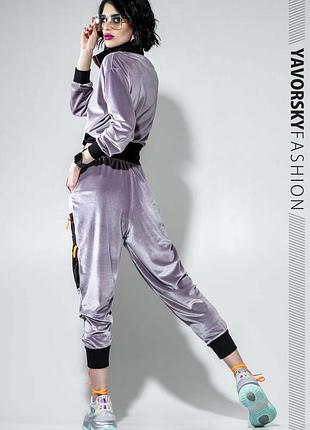 Спортивный молодежный костюм из велюра размеры: s/m, l/x l серый3 фото