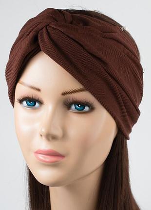 Пов'язка з подвійного бавовняного трикотажу колір шоколад
