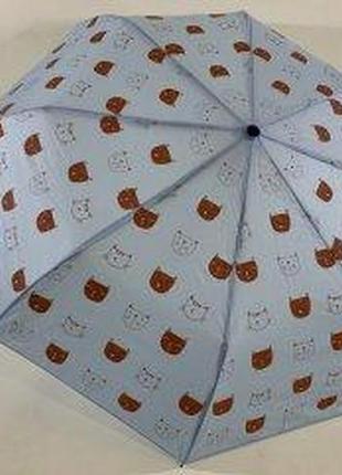 Молодёжный  зонт складной полуавтомат 8 спиц рисунок коты цвет пудра5 фото