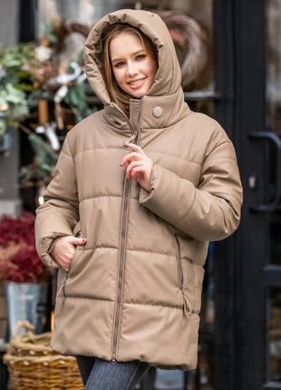 Куртка из эко кожи с капюшоном размер s/m; l/xl.