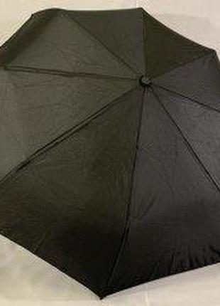 Чоловічий парасольку в три складання механічний 8 спиць чорний3 фото