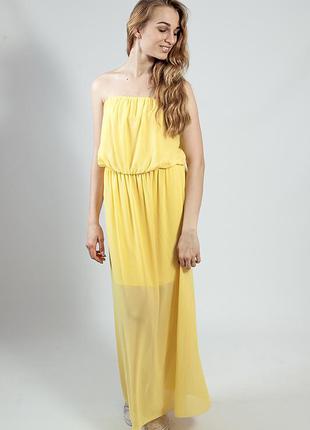 Сукня вечірня в підлогу жовте коктельное випускний xtsy1 фото