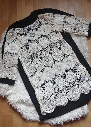 Ажурная блузка кофта пляжная туника р с - м
