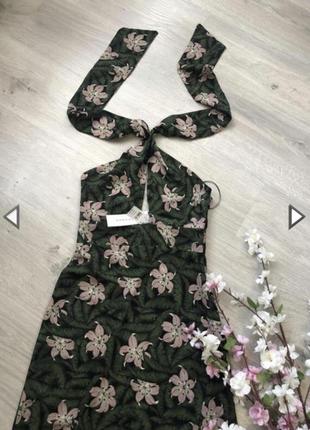 Асимметричное летнее платье с цветами, летний сарафан,4 фото