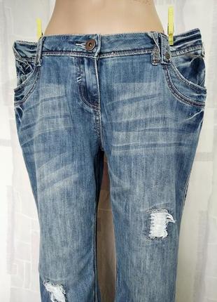 Широкие джинсы с гранжем, 70% хлопка2 фото
