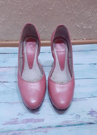 Туфли натуральная кожа на высоком каблуке розовые3 фото