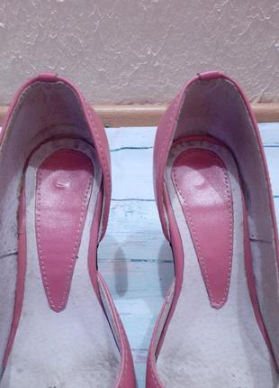 Туфли натуральная кожа на высоком каблуке розовые5 фото