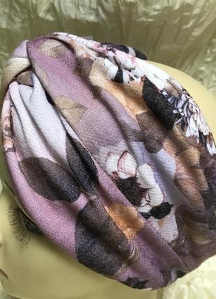 Широка подвійна пов'язка-чалма трикотажна 13 см ширина