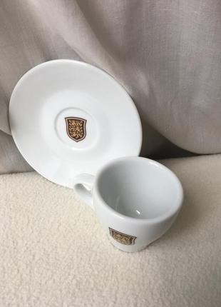 Набор кофейная чашка и блюдце керамика золотой рисунок8 фото