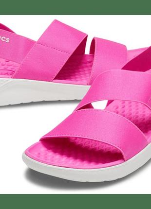 Шльопанці womens crocs monterey strappy wedge w7 37 платина