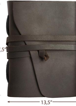 Блокнот кожаный тёмно-коричневый