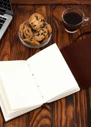 Блокнот кожаный тёмно-коричневый