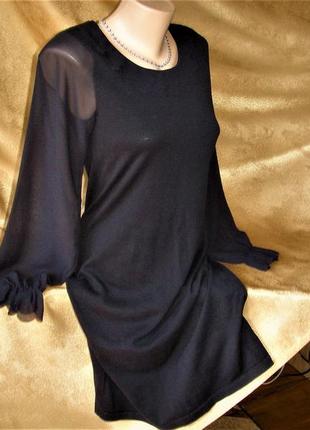 Платье трикотажное черное и шифон- новое от monsoon