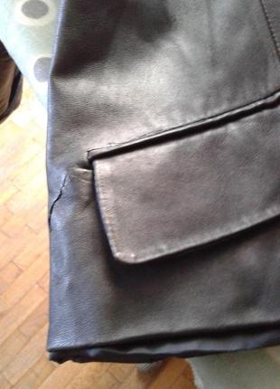 Черный женский укороченный кожаный пиджак, жакет ,куртка натуральная huaiya батал нюансы6 фото