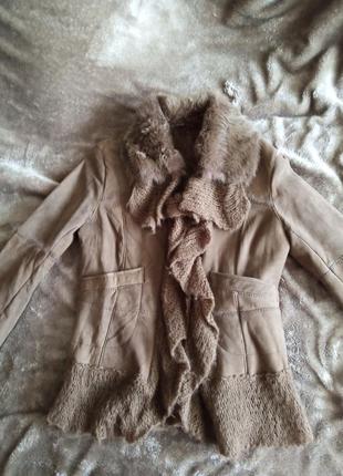 Куртка-дубленка из меха кролика5 фото