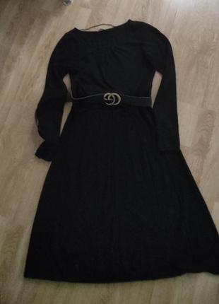 Чёрное платье миди2 фото