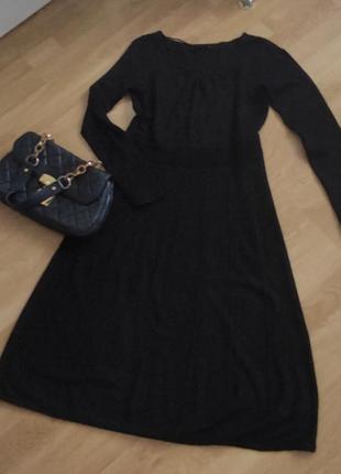 Чёрное платье миди3 фото