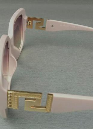 Versace модные женские солнцезащитные очки розово бежевый градиент в розовой оправе4 фото