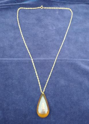 Продажа цепочку с кулоном янтарь