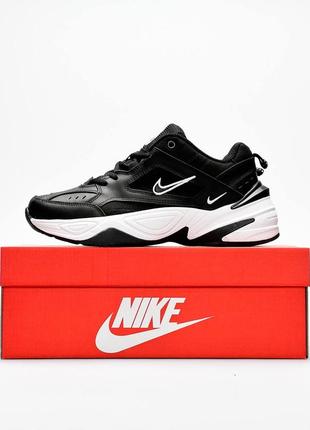 Nike m2k tekno black white брендовые черные женские кроссовки найк трендовая модель весна лето осень чорні круті чорні кросівки