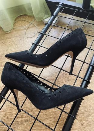 Стильные чёрные туфли лодочки от zara5 фото