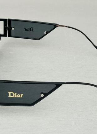 Christian dior очень стильные женские солнцезащитные очки черные в чёрном металле3 фото