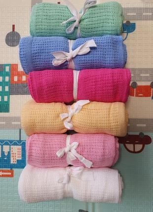 Вязаный плед хлопковый2 фото