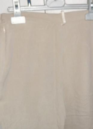 Штани бежевого кольору з шовку6 фото