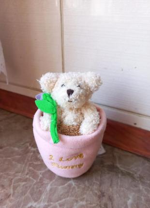 Ведмедик в горщику м'яка іграшка