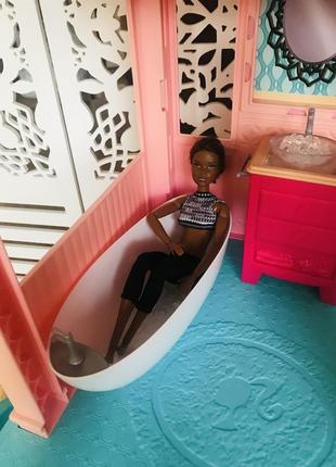 Триповерховий будинок мрії для ляльок барбі з меблями - barbie dreamhouse5 фото