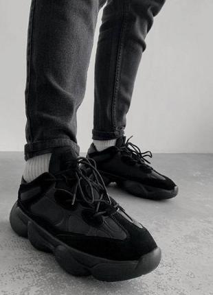 Мужская обувь изи 500 черные весна (st189-1)2 фото