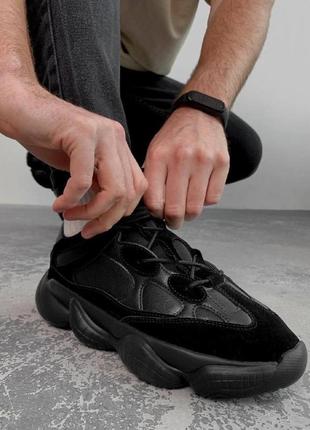 Мужская обувь изи 500 черные весна (st189-1)4 фото