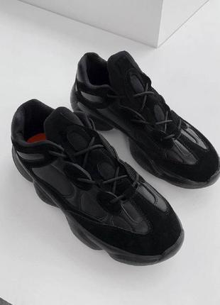 Мужская обувь изи 500 черные весна (st189-1)5 фото