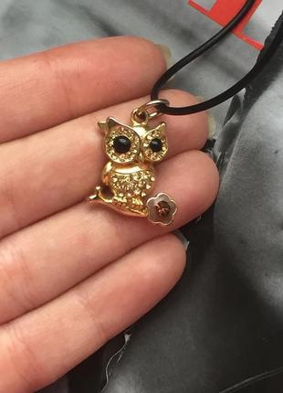 Золотистый кулон сова accessorize3 фото