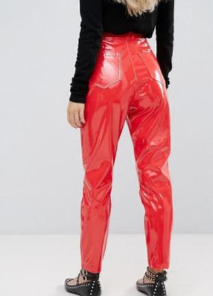 Оригинальные яркие виниловые брюки miss selfridge3 фото