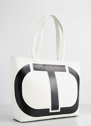 Сумка twin-set белая с логотипом
