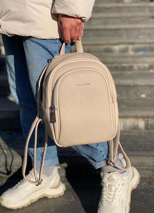 Стильный рюкзак женский городской вместительный стеганый силиконовый сумка рюкзак 3332 как david jones4 фото