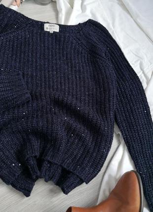 Гарний теплий вовняний светр в пайетке.9 фото