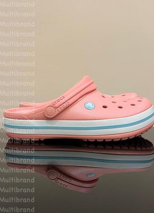 Кроксы оригинальные женские crocband crocs крокбэнд персиковые розовые