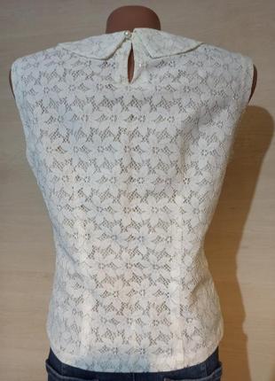 Винтажная  гипюровая блуза с серебристой люрексовой нитью а- ля 70 -е5 фото