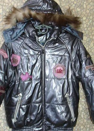 Демисезонная куртка с капюшоном "miss gang"