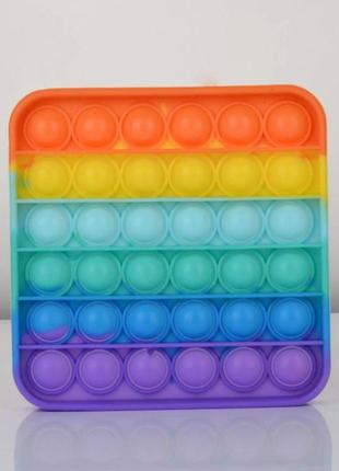 Pop it іграшка антистрес «квадрат веселка» 12,5*12,5см