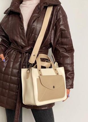 Сумка молочного (светло - бежевого) цвета