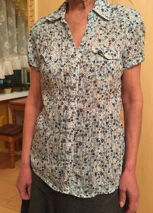 Легка витончена бавовняна блуза-сорочка1 фото